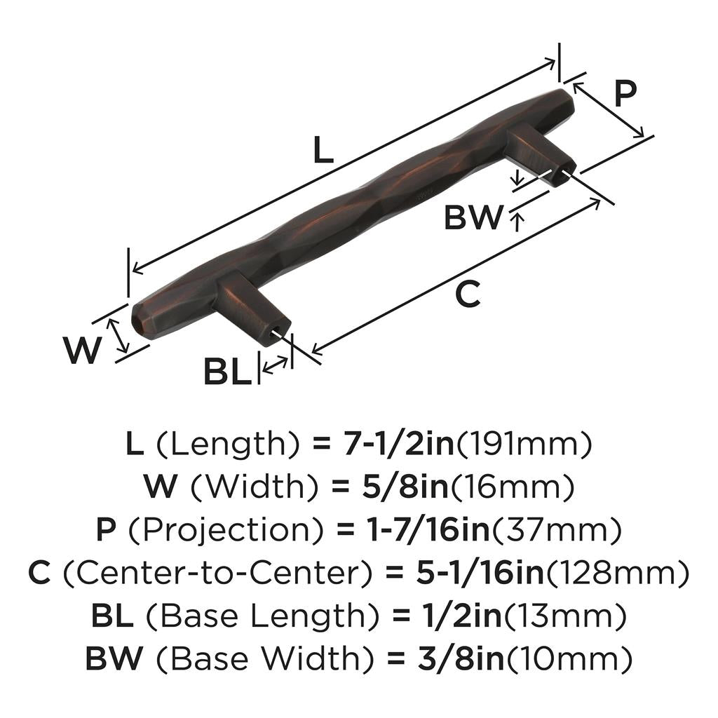 AMEROCK St. Vincent Geometric Bar Pulls in Oil Rubbed Bronze (+6 Sizes)