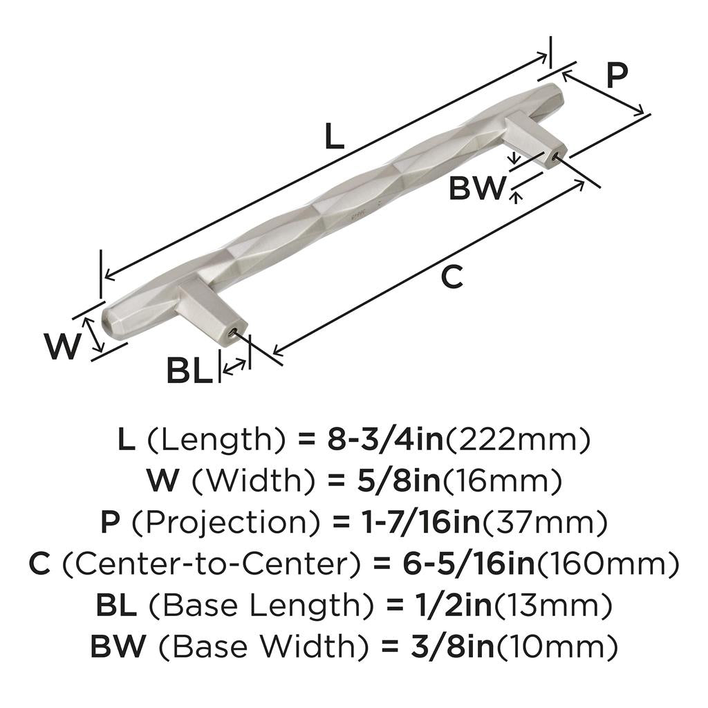 AMEROCK St. Vincent Geometric Bar Pulls in Satin Nickel (+6 Sizes)