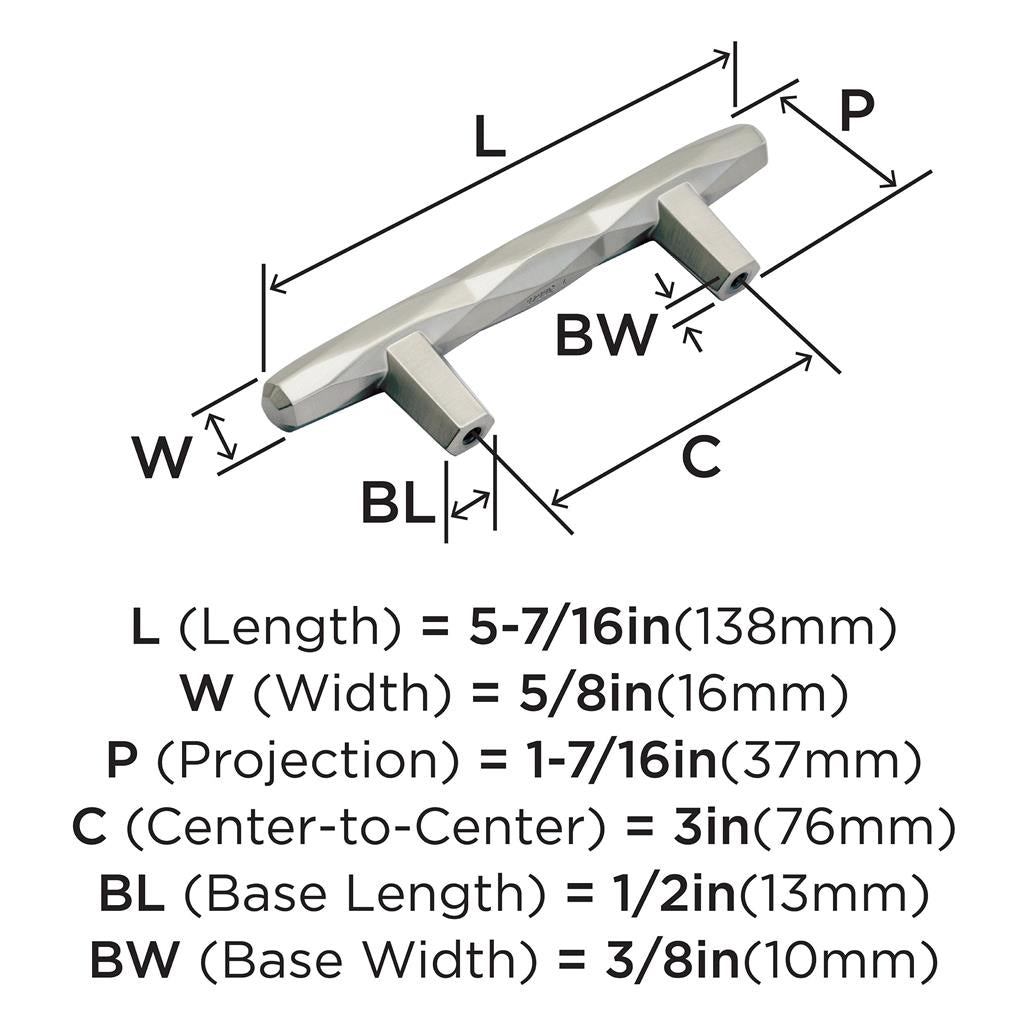 AMEROCK St. Vincent Geometric Bar Pulls in Satin Nickel (+6 Sizes)