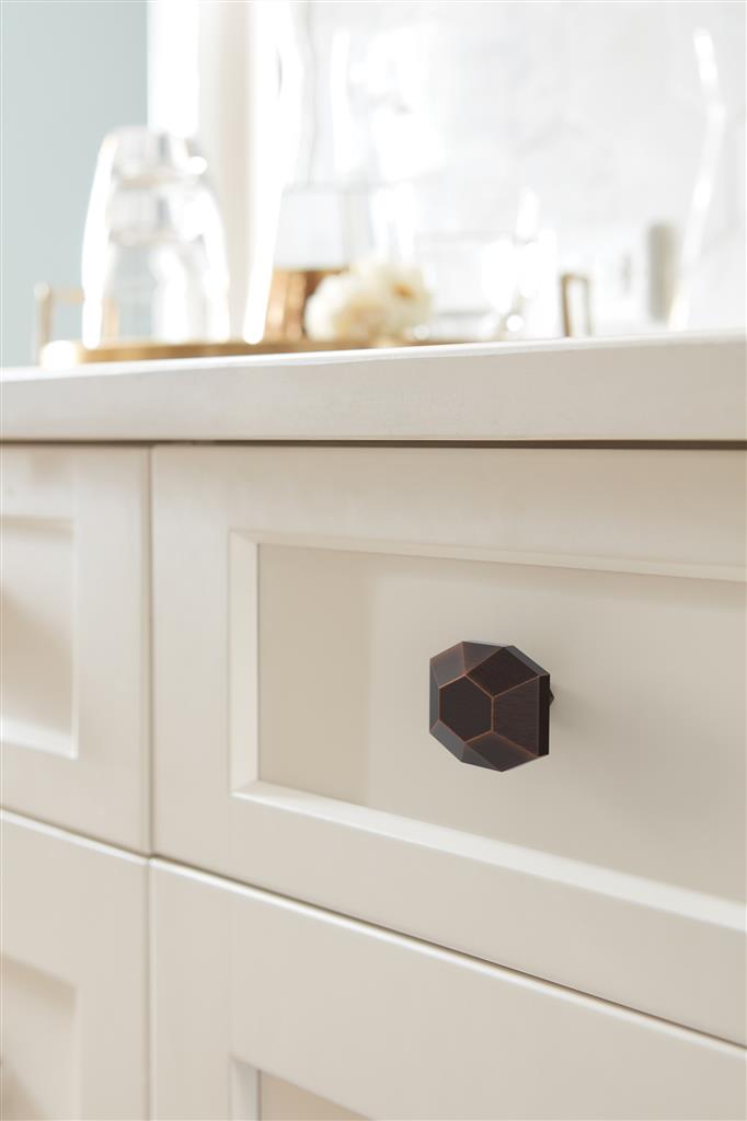 AMEROCK St. Vincent 1-5/8" Length Geometric Cabinet Knob in Oil Rubbed Bronze