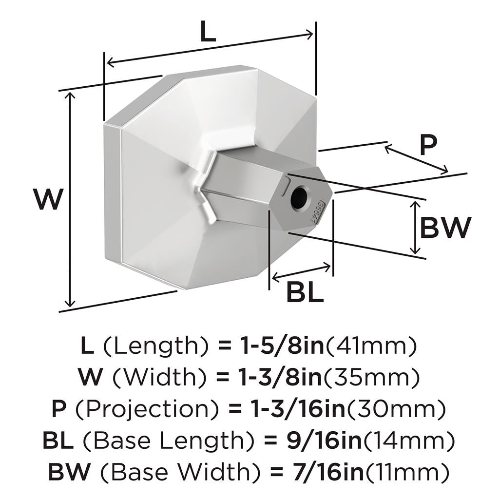 AMEROCK St. Vincent 1-5/8" Length Geometric Cabinet Knob in Chrome