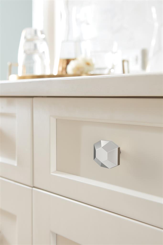 AMEROCK St. Vincent 1-5/8" Length Geometric Cabinet Knob in Chrome