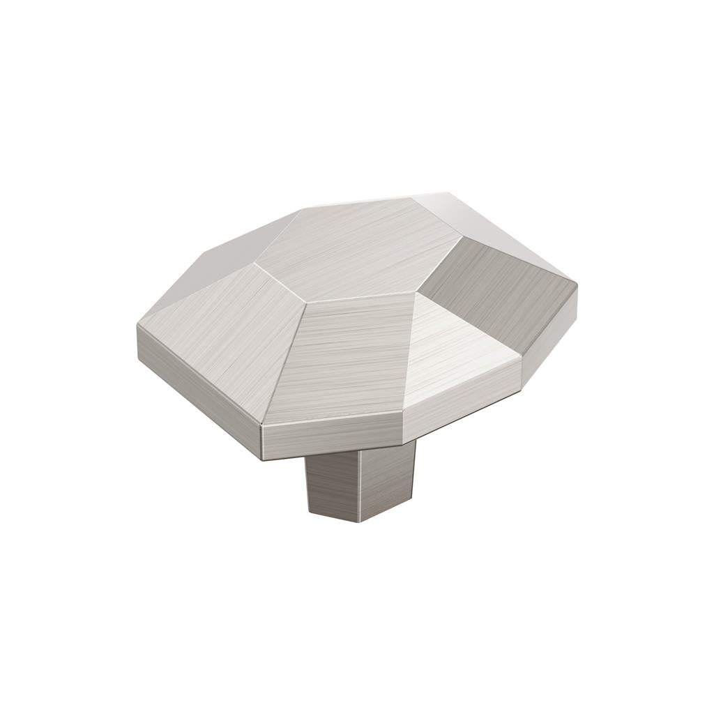 AMEROCK St. Vincent 1-5/8" Length Geometric Cabinet Knob in Satin Nickel