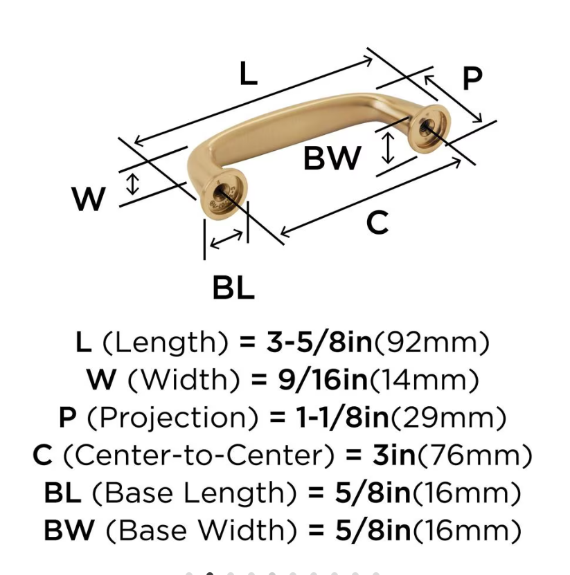 AMEROCK Kane Handle Pulls in Champagne Bronze (+8 Sizes)