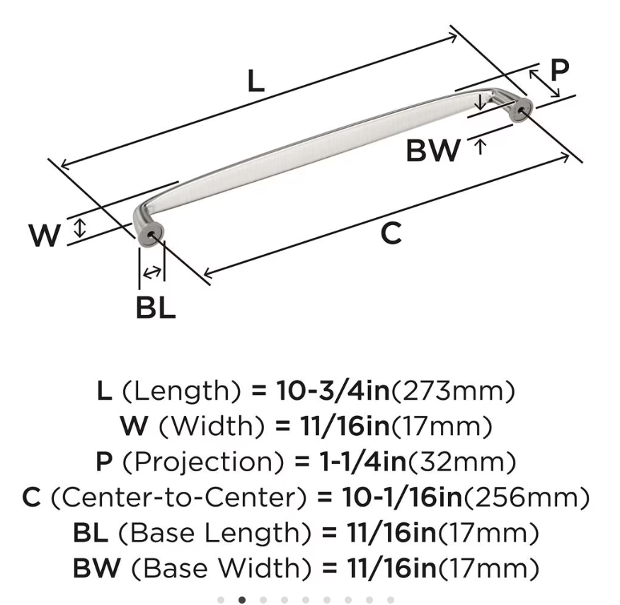 AMEROCK Kane Handle Pulls in Satin Nickel (+8 Sizes)