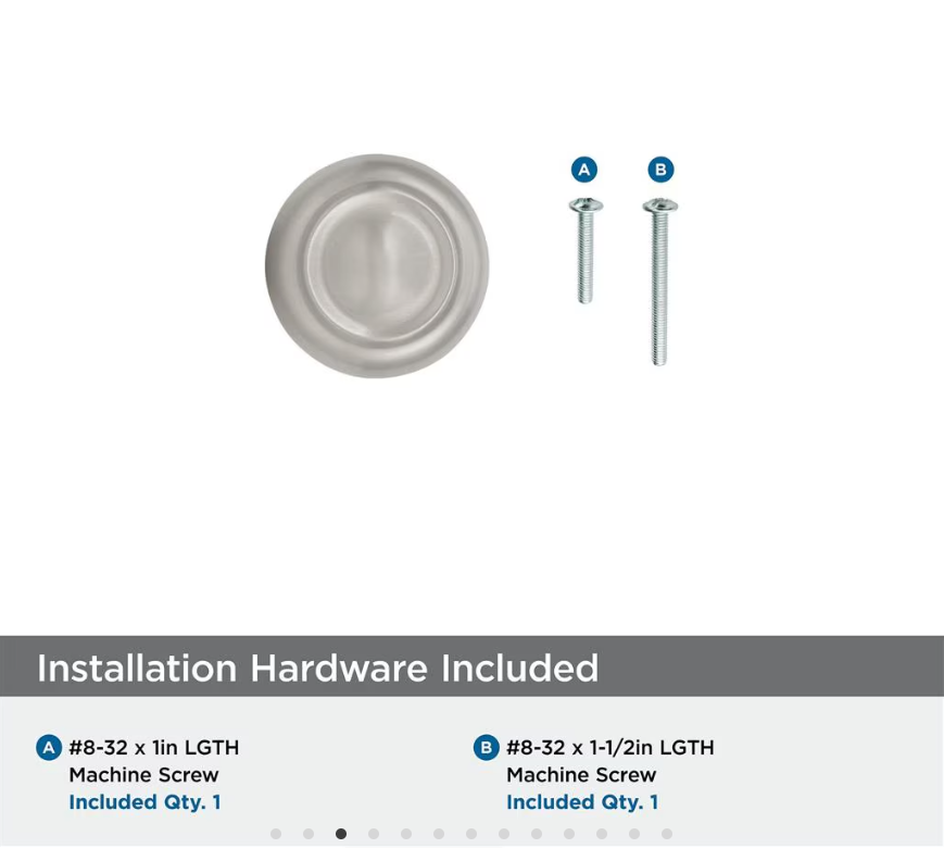 AMEROCK Kane Round Cabinet Knob in Satin Nickel (+2 Sizes)