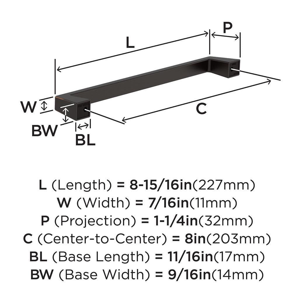 AMEROCK Blackrock Handle Cabinet Pull in Oil Rubbed Bronze (+7 Sizes)