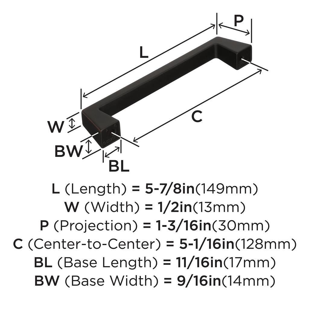 AMEROCK Blackrock Handle Cabinet Pull in Oil Rubbed Bronze (+7 Sizes)