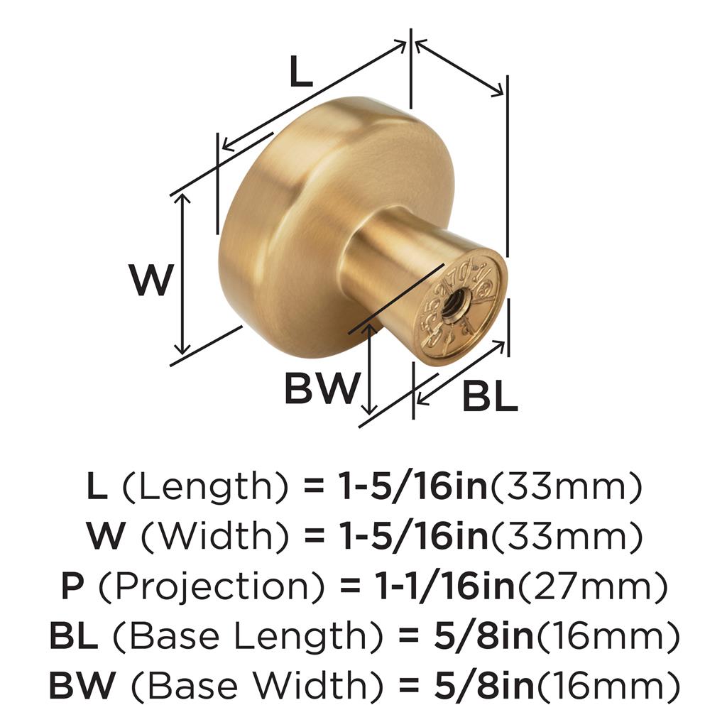 AMEROCK Blackrock Round Cabinet Knob in Champagne Bronze (+2 Sizes)