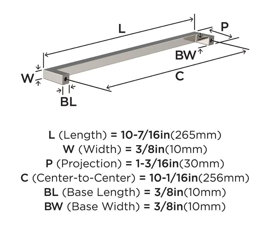AMEROCK Monument Square Handle Pulls in Polished Nickel (+8 Sizes)