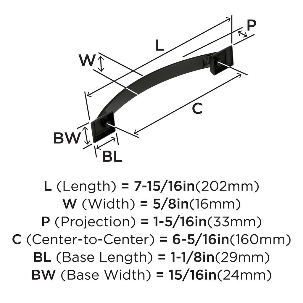 AMEROCK Candler Handle Cabinet Pull in Black Bronze (+8 Sizes)