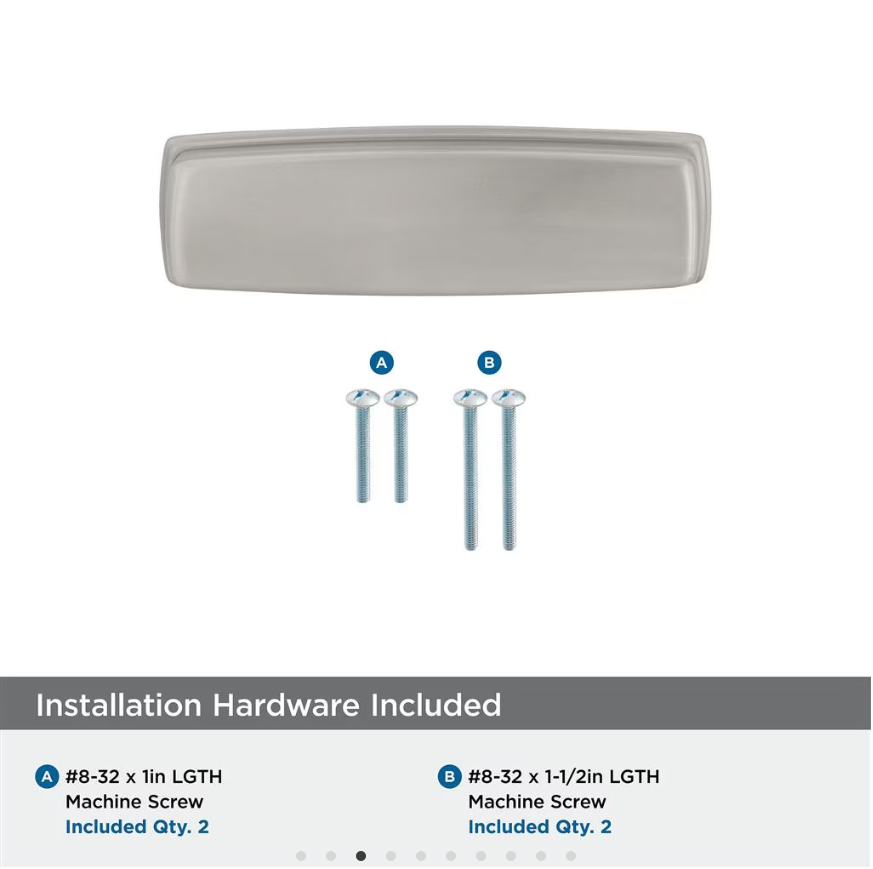 AMEROCK Kane 3-3/4" Centers Cup Pull in Satin Nickel