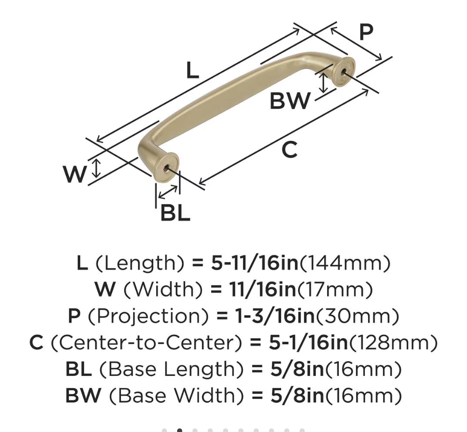 AMEROCK Kane Handle Pulls in Golden Champagne (+8 Sizes)