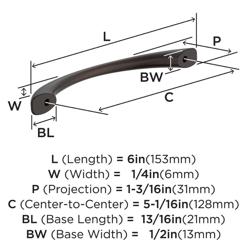 AMEROCK Vaile Handle Pulls in Oil Rubbed Bronze (+4 sizes)