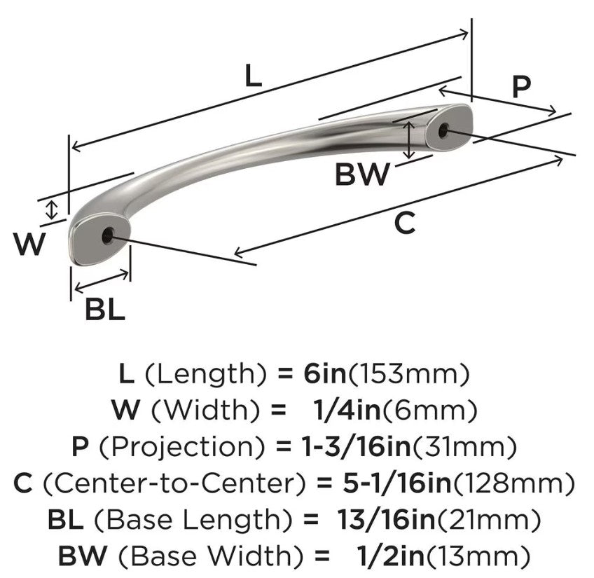 AMEROCK Vaile Cabinet Pulls in Satin Nickel (+4 Sizes)