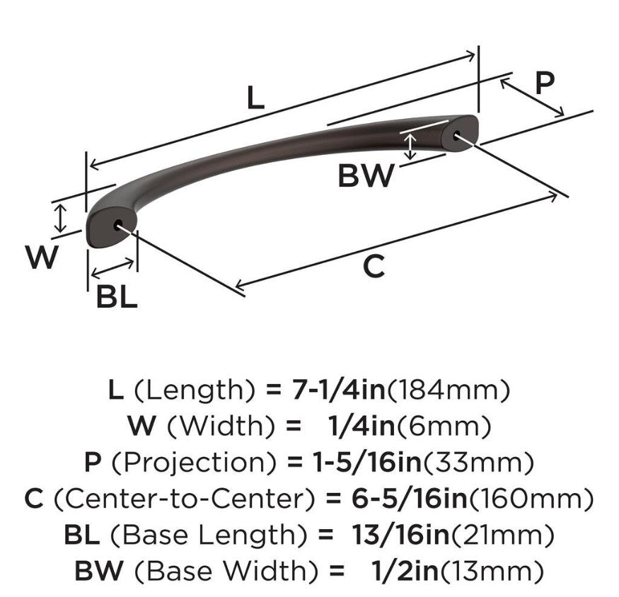 AMEROCK Vaile Handle Pulls in Oil Rubbed Bronze (+4 sizes)