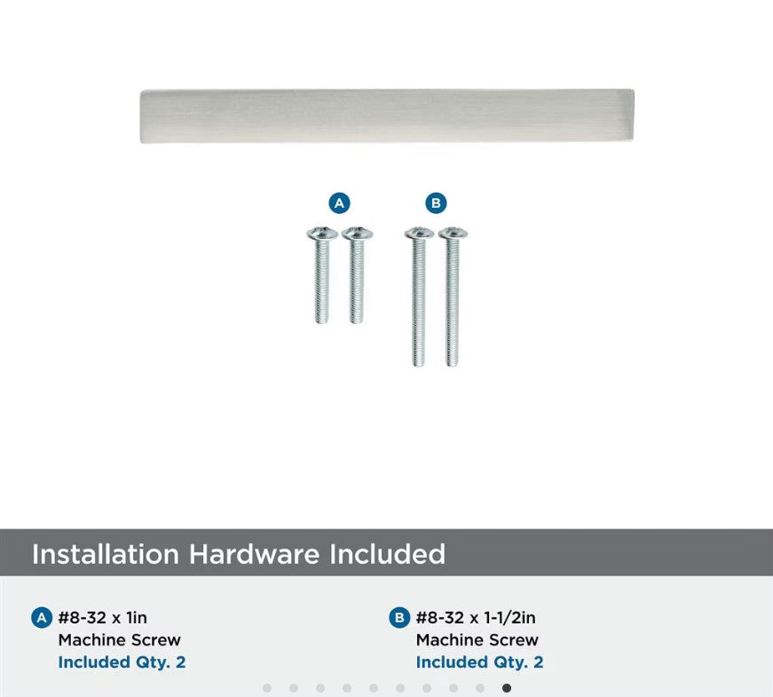 AMEROCK Monument Square Handle Pulls in Satin Nickel (+8 Sizes)