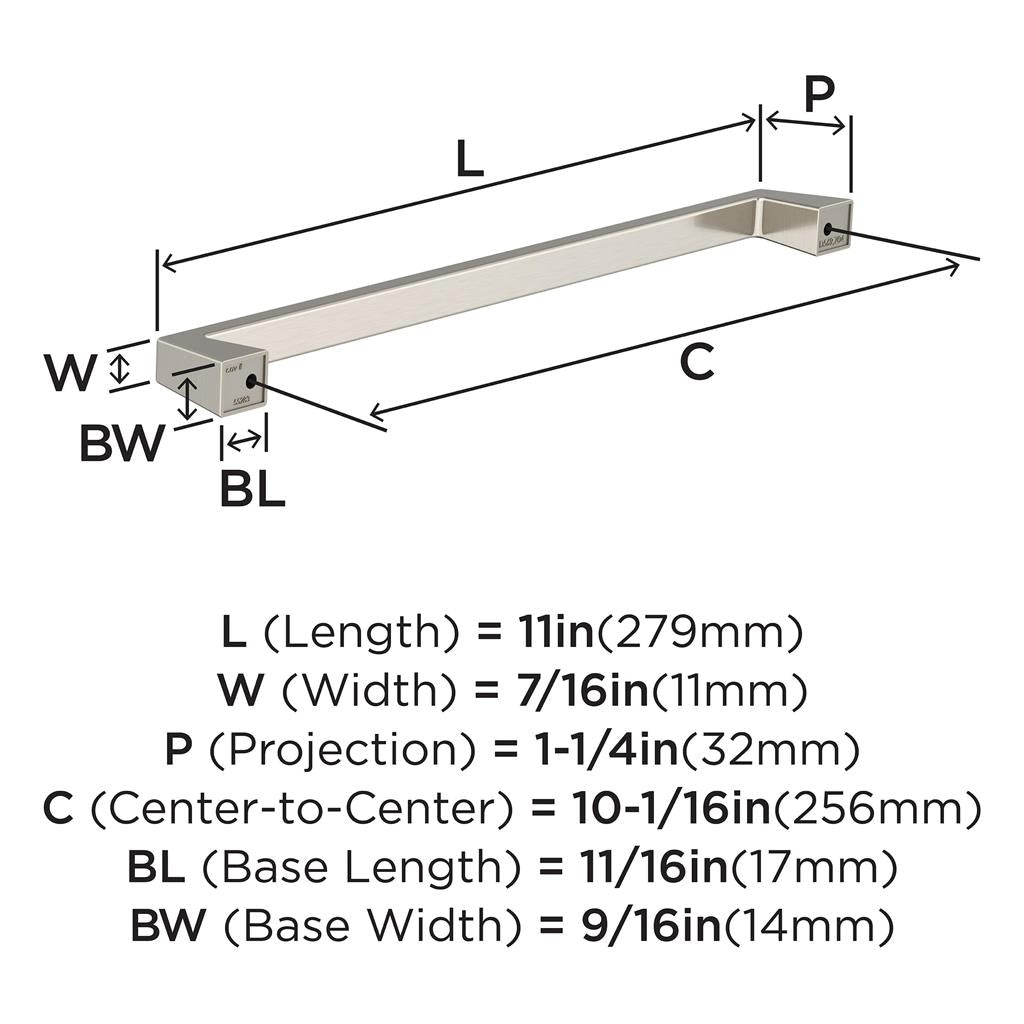 AMEROCK Blackrock Handle Pull in Satin Nickel (+7 Sizes)