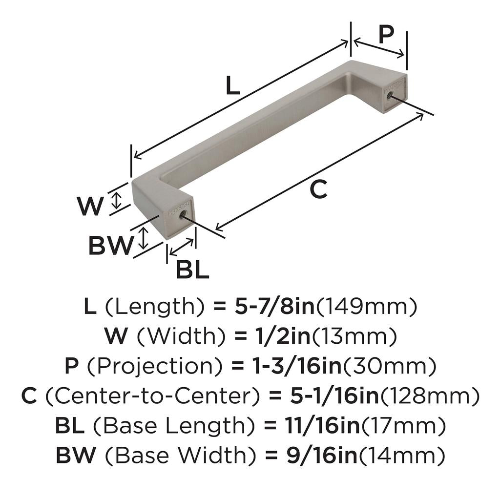 AMEROCK Blackrock Handle Pull in Satin Nickel (+7 Sizes)