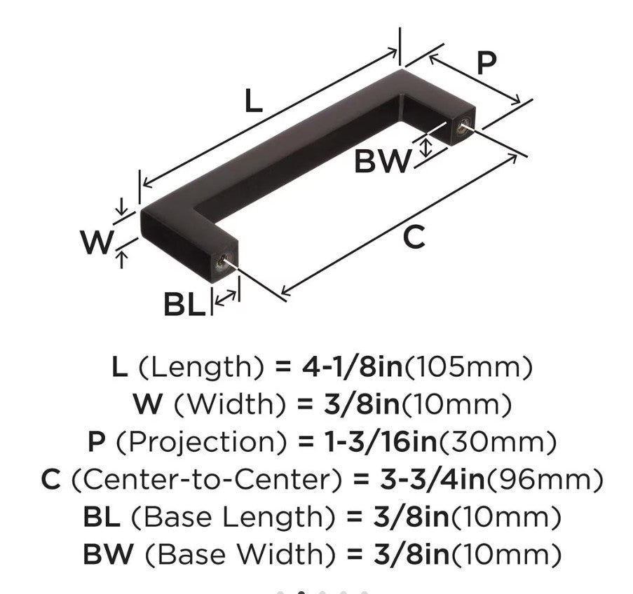 AMEROCK Monument Square Handle Pulls in Oil Rubbed Bronze (+8 Sizes)