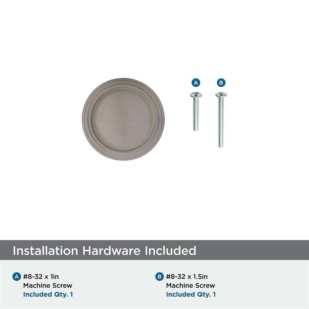 AMEROCK Revitalize 1-1/4" Diameter Cabinet Knob in Satin Nickel BP55342G10 Hardware