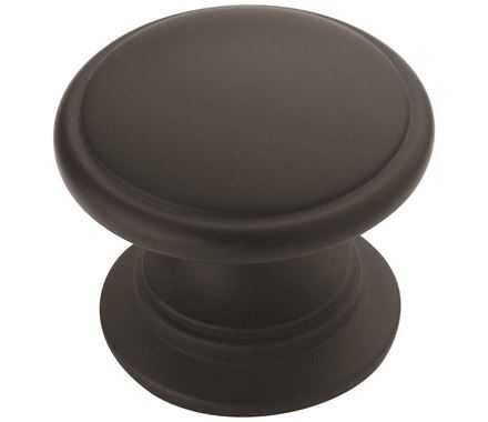 Main View of a Flat Black 1-1/4" Round Cabinet Knob from Amerock's Ravino Collection BP53012-FB