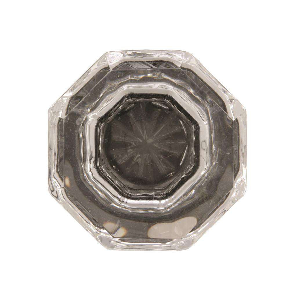 AMEROCK Traditional Classics 1-5/16" Octagon Cabinet Knob in Black Bronze with Clear Glass BP55268CBBR Front View