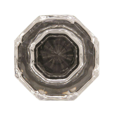 AMEROCK Traditional Classics 1-5/16" Octagon Cabinet Knob in Oil Rubbed Bronze with Clear Glass BP55268CORB Front View