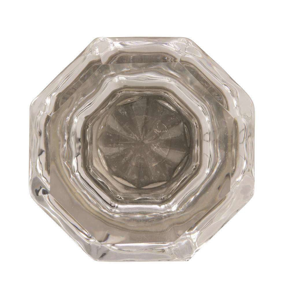 AMEROCK Traditional Classics 1-5/16" Octagon Cabinet Knob in Satin Nickel with Clear Glass BP55268CG10 Front View