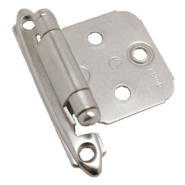 Amerock Face Mount Self Closing Variable Overlay Cabinet Hinge pair in Satin Nickel CM7139G10