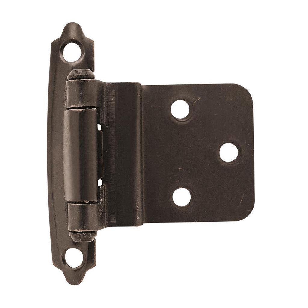 AMEROCK Self Closing Face Mount 3/8" Inset Cabinet Hinge (pair) in Oil Rubbed Bronze BPR3428ORB Top View