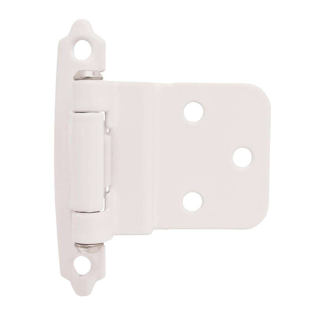 Amerock Self Closing Face Mount 3/8" Inset Cabinet Hinge (pair) in White BPR3428W