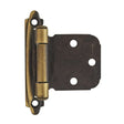 AMEROCK Self Closing Face Mount Extended Tab Variable Overlay Cabinet Hinge (pair) in Antique Brass BPR7629AE