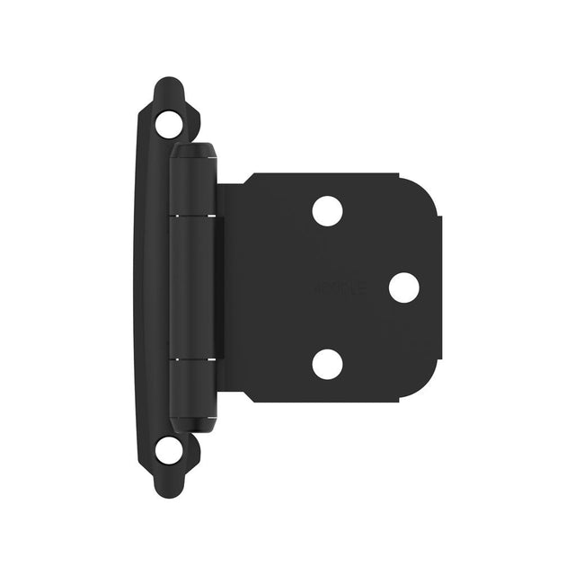 AMEROCK Self Closing Face Mount Extended Tab Variable Overlay Cabinet Hinge (pair) in Flat Black BPR7629FB