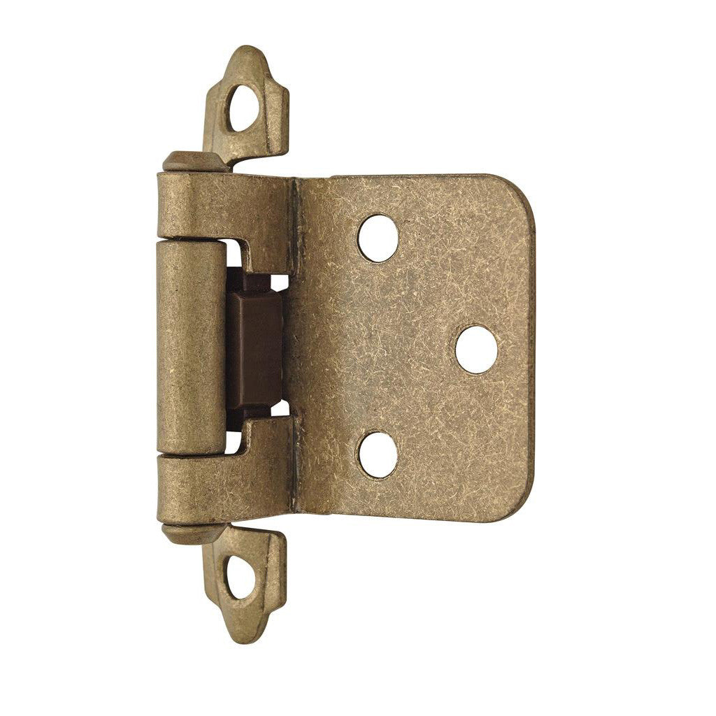 AMEROCK Self Closing Face Mount Variable Overlay Cabinet Hinge (pair) in Burnished Brass BPR3429BB Angle