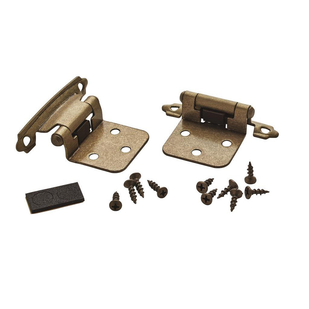 AMEROCK Self Closing Face Mount Variable Overlay Cabinet Hinge (pair) in Burnished Brass BPR3429BB Pair