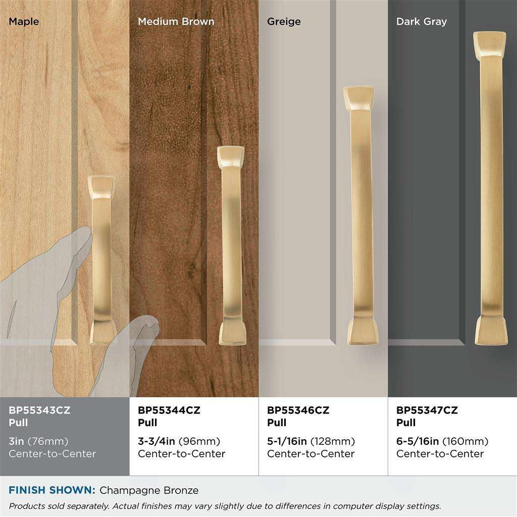 AMEROCK Revitalize Cabinet Hardware Collection Champagne Bronze Sizes on Cabinets
