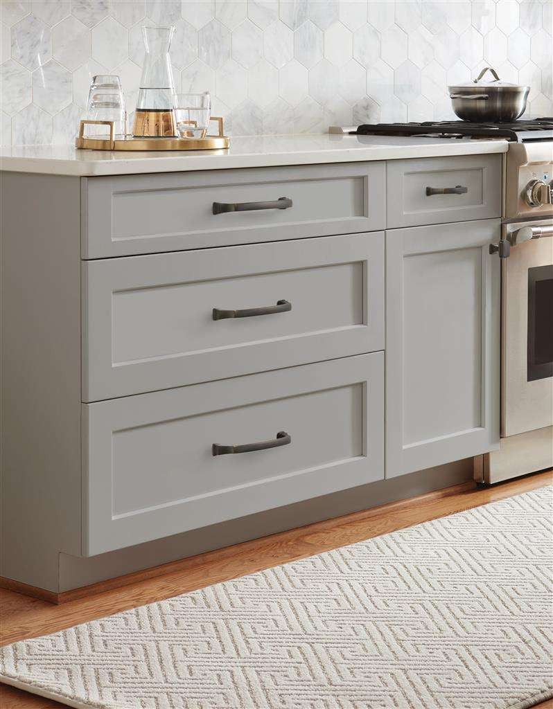 AMEROCK Revitalize Cabinet Hardware Collection in Oil Rubbed Bronze on Gray