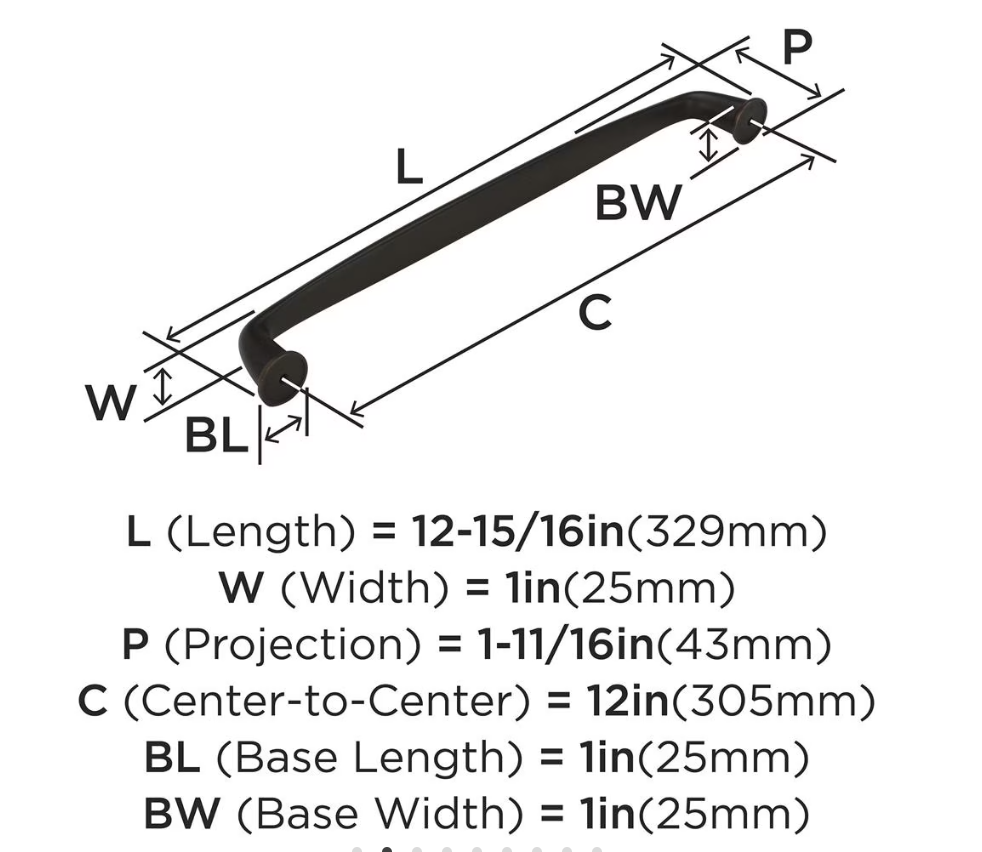 AMEROCK Kane Appliance Pulls in Oil Rubbed Bronze (+2 Sizes)