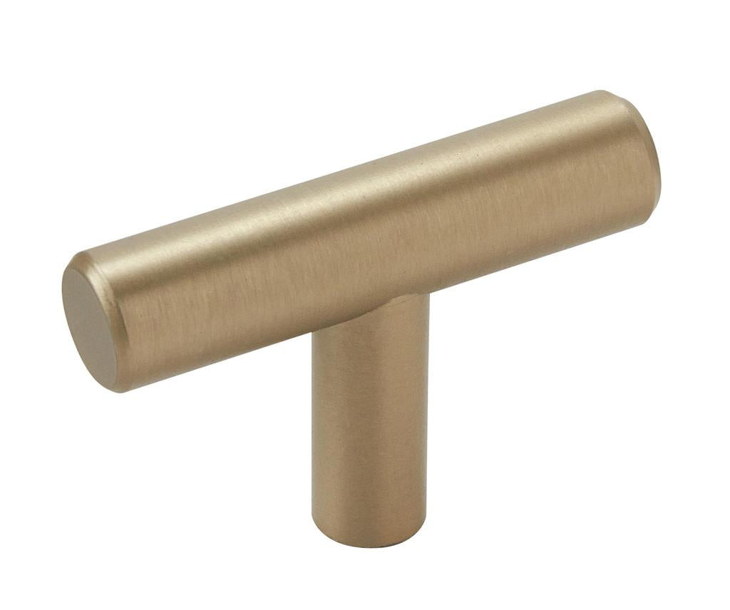 AMEROCK Bar Pulls 1-15/16" Length Cabinet T-Knob in Golden Champagne