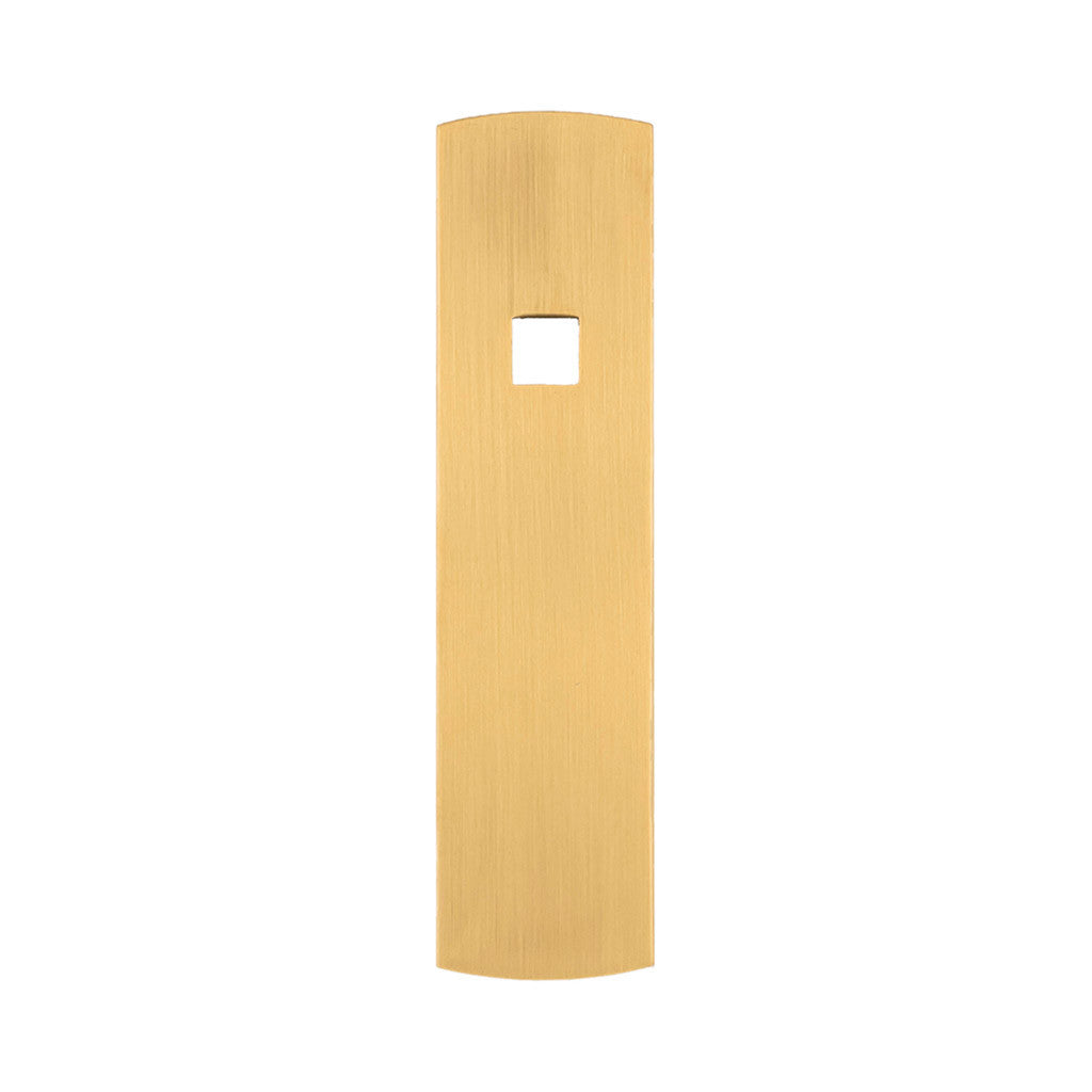 Belwith Keeler Bijou Astoria 3-1/2" Long Rectangle Knob Backplate in Brushed Golden Brass B056380-BGB Front View
