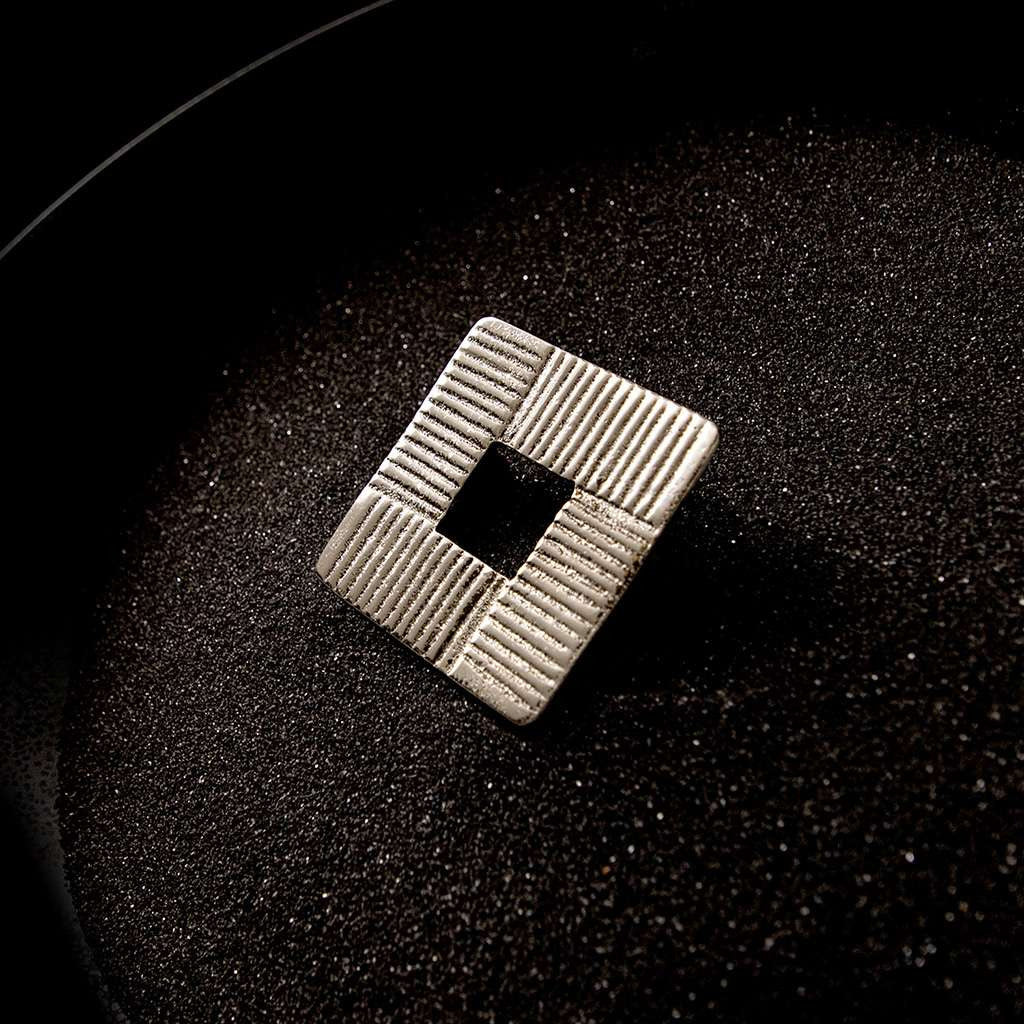 Belwith-Keeler Bijou Omni 1-3/4 Centers Square Pull in Satin Nickel B049825-SN on Black