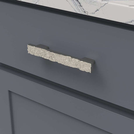 BELWITH-KEELER Sandrine 3-3/4" and 5-1/16" Centers Rectangle Handle Pull in Satin Nickel B077514-SN Mounted