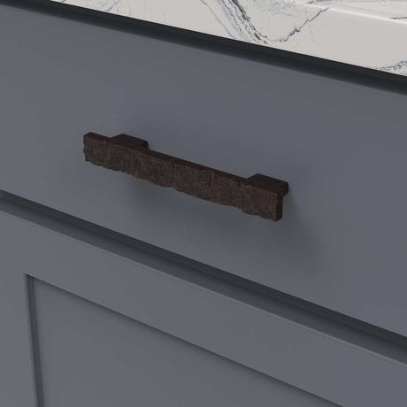 BELWITH-KEELER Sandrine 3-3/4" and 5-1/16" Centers Rectangle Handle Pull in Vintage Bronze B077514-VB Mounted