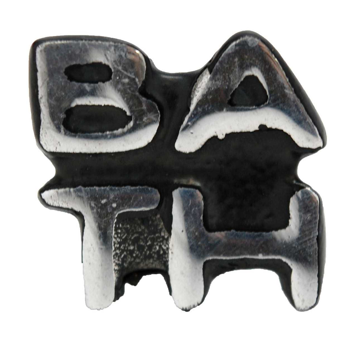 Top View of a Chrome and Black 1-3/16" Bath Cabinet Knob from Carol Beach Knobs Part Number 1142