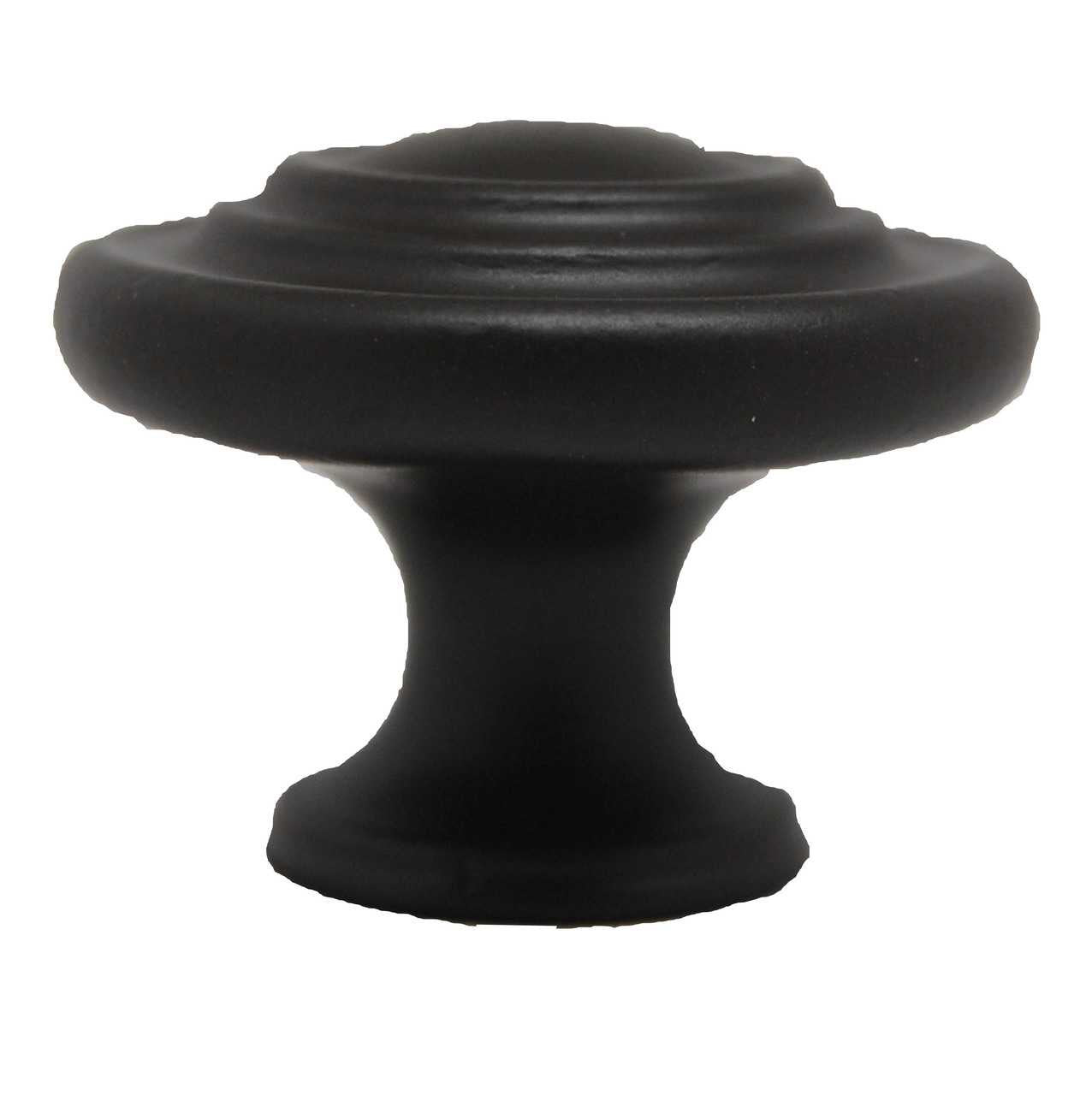 Side View of a Dark Bronze 1-1/4" Round Ring Cabinet Knob from Century Hardware's Builder's Choice Collection 07015-OB
