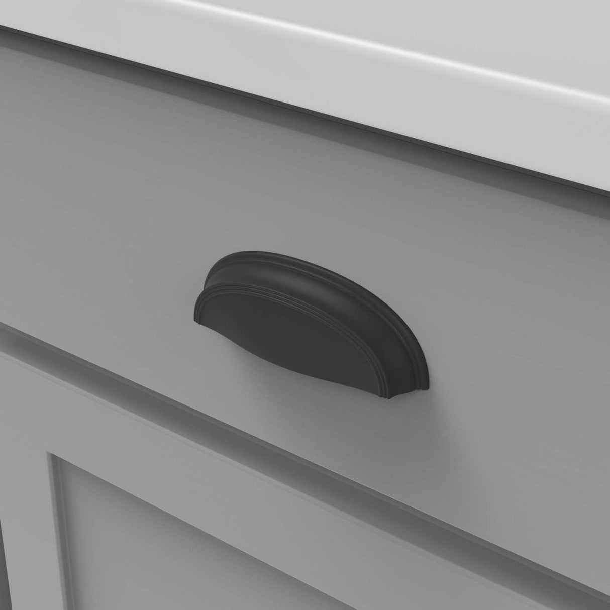 HICKORY American Diner 3" & 3-3/4" Center to Center Cup Pull - Matte Black P2144-MB