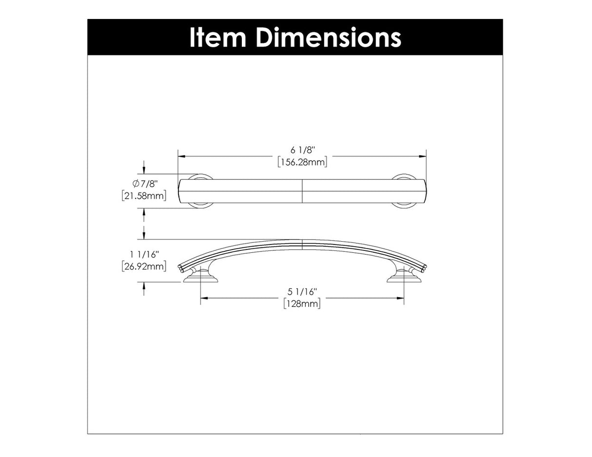 HICKORY American Diner 5-1/16" Center to Center Handle Cabinet Pull - Vintage Bronze P2149-VB