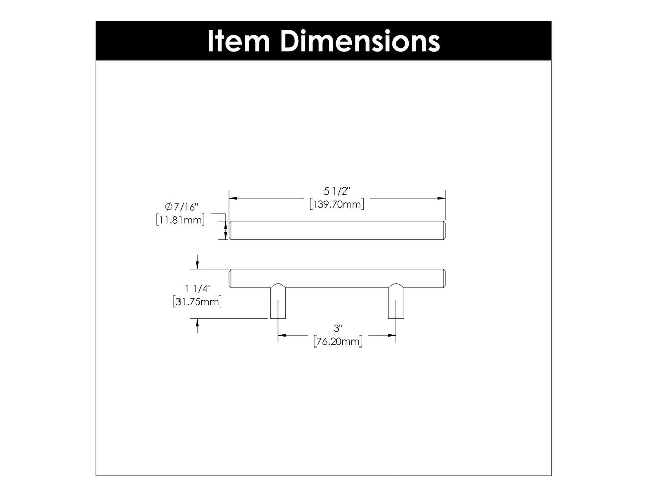 HICKORY 3" Center to Center Bar Cabinet Pull - Brushed Black Nickel HH075593-BBLN