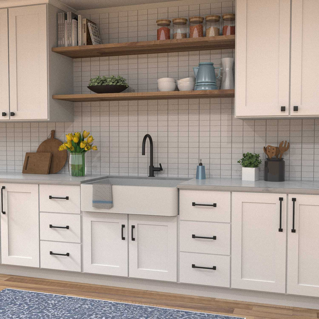 HICKORY Forge 1-3/8" Rectangle Cabinet Knob - Black Iron H076699-BI